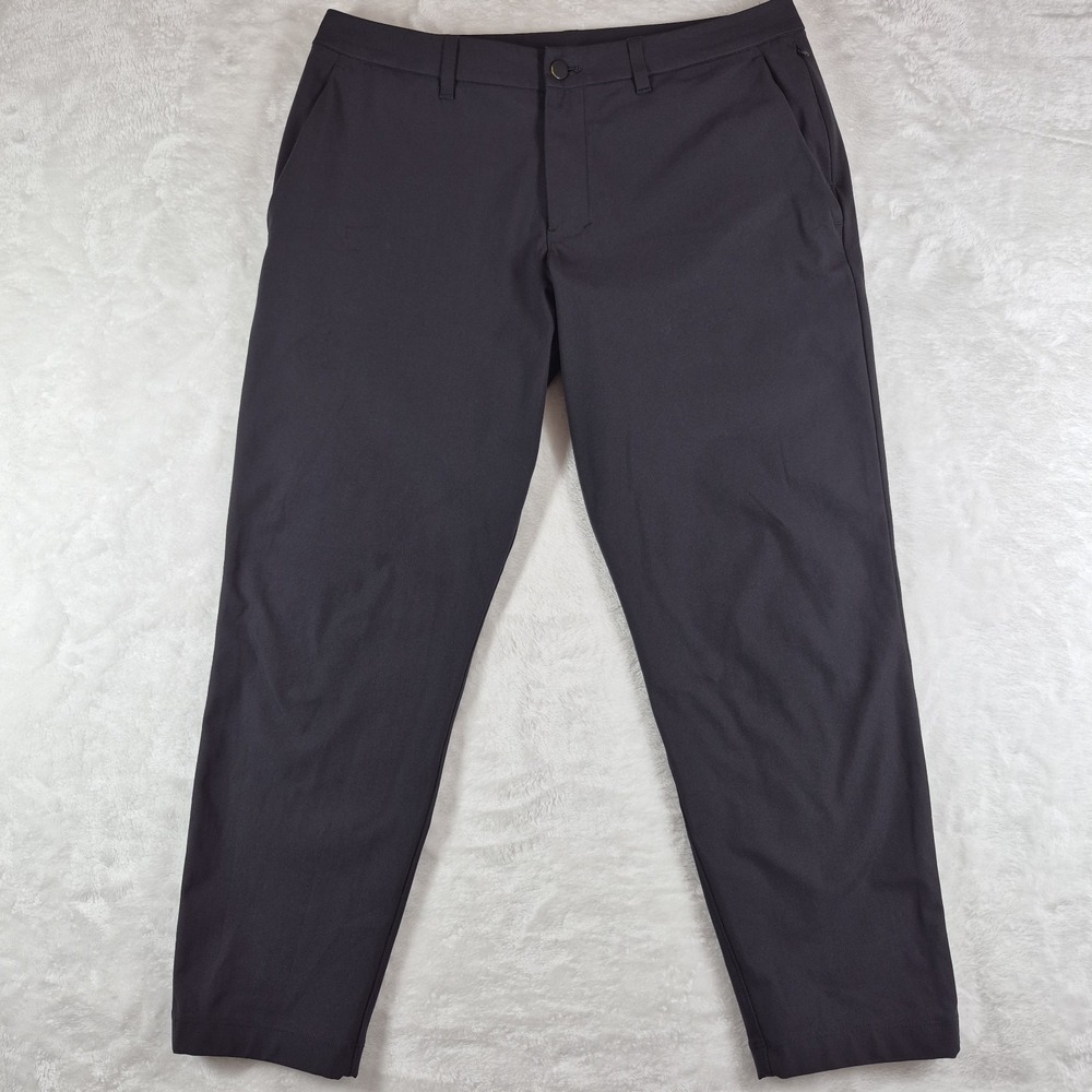 Lululemon ABC Commission Pants Men's 34x28 Black Warpstreme Slim Fit LM5AQXS